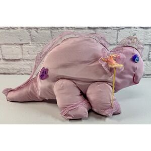Vintage 1986 Marchon 18" Fluffy the Purple Dinosaur Plush Puffalump Style Nylon